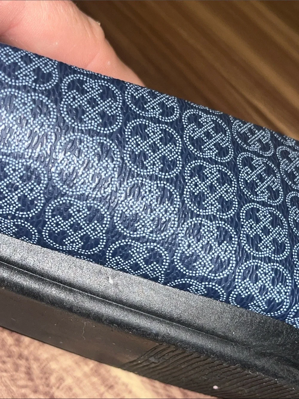 Daisey Fuentes Navy Logo-Embellished Ballet Flats